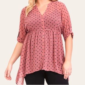 Torrid 2 Dusty Rose hi-lo tunic